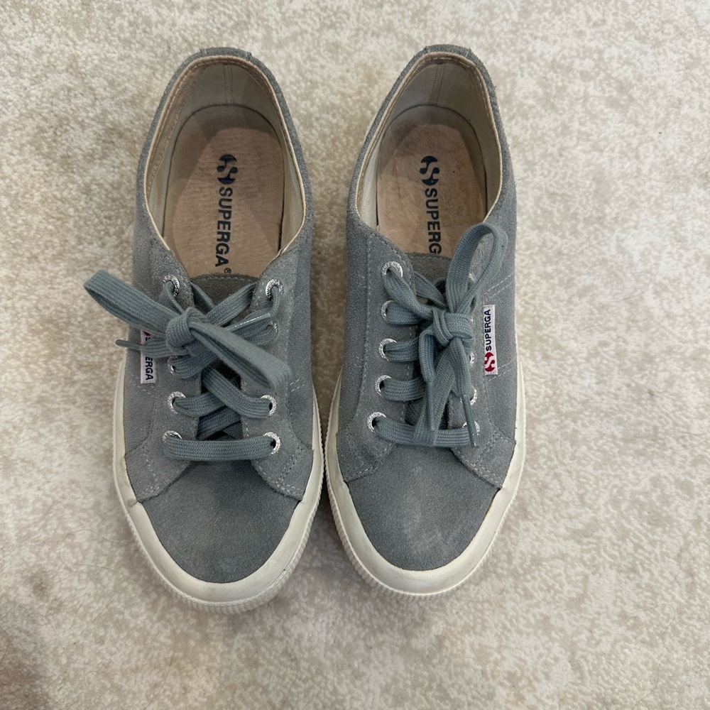 Gray Superga girls size 36 euro, 4 1/2 US